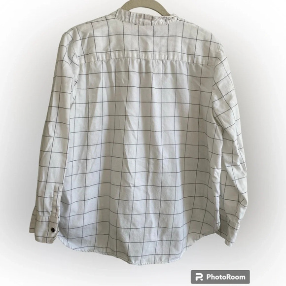 MADEWELL Cotton Flannel Boxy Fit  Button Up Striped Shirt Size M - Picture 2 of 11